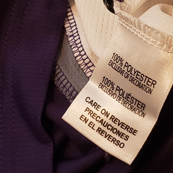 Kansas State University Men's Large Powercat polo NWT royal purple, white + - Picture 6 of 11